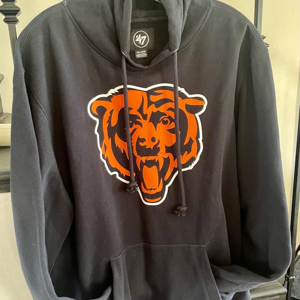 Chicago bears 47 Orange and Blue Sweatshirt with Bold Bear Graphic